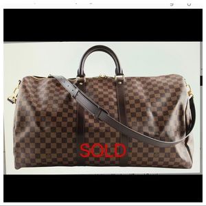 Louis Vuitton Brown Damier Ebene Keepall 55
